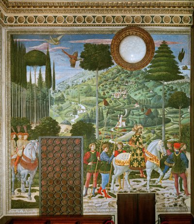 賢者のベツレヘムへの旅、礼拝堂の裏壁、1460年頃 作： Benozzo di Lese di Sandro Gozzoli